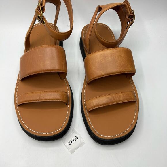 J. Crew Mallorca Platform Double-strap Leather Sandals Brown Size 7.5 - Picture 11 of 12